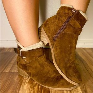 Lightly used brown booties